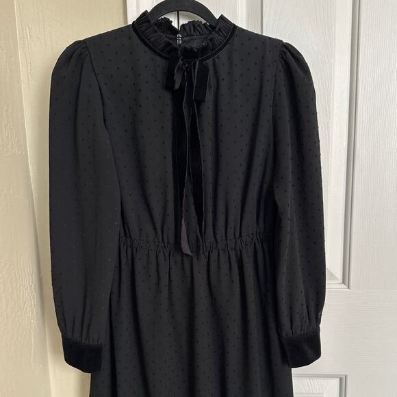 Neuces Made in Spain Black Polka Dot Dress Small - Picture 1 of 10